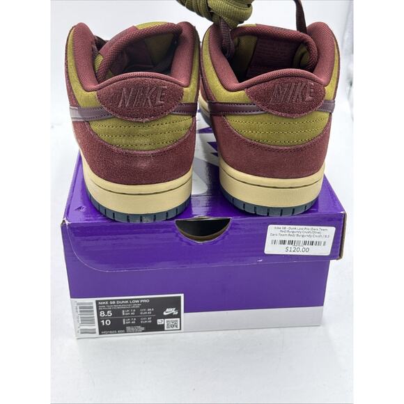 Size 8.5 - Nike Dunk SB Low Dark Team Red Olive Flak main image 8